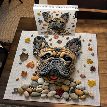 Punti di puzzle per cani dipinti in pietra 1000 pezzi